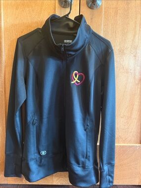 OGIO Black Endurance Performance Jacket with embroidered Heart Women sz Lg